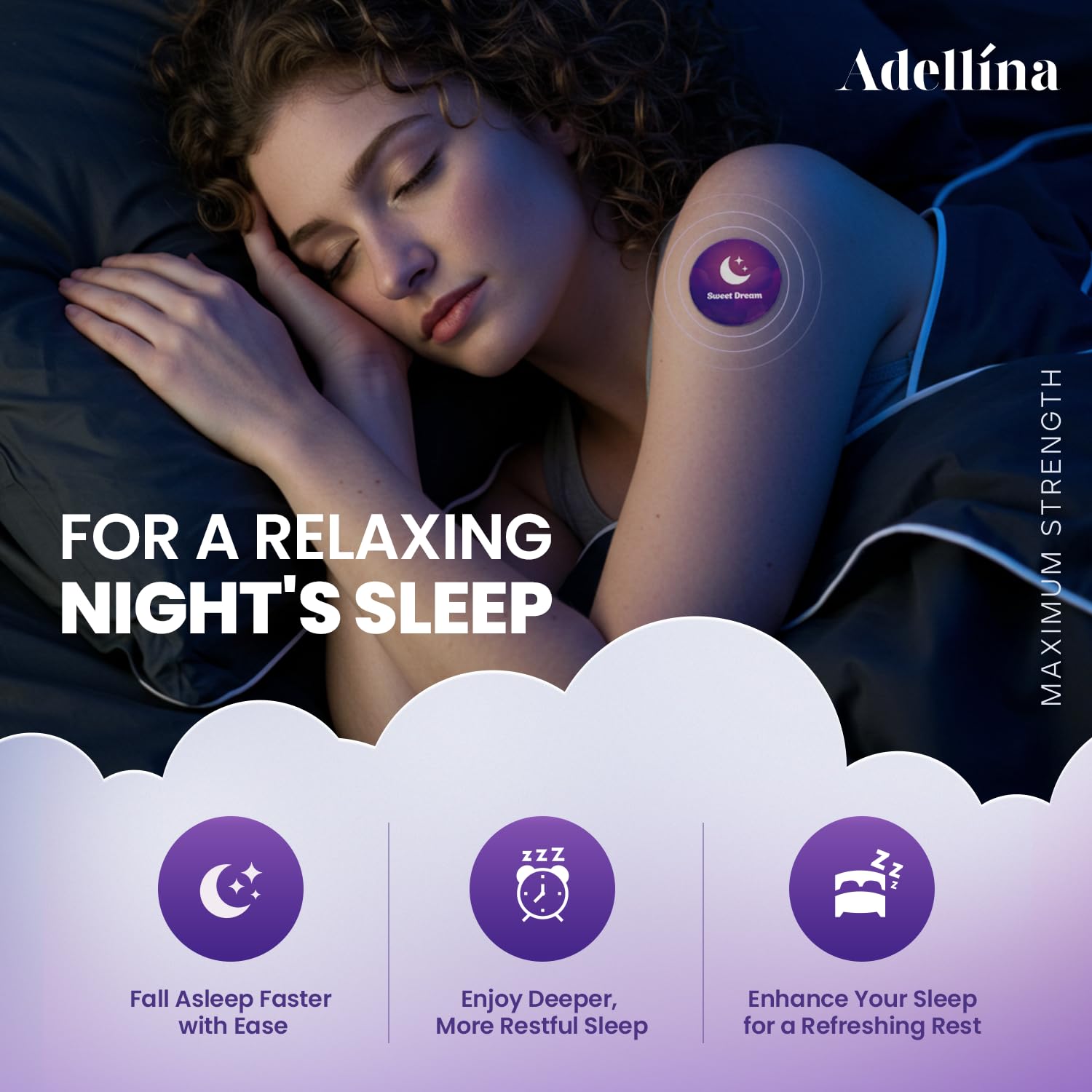 Sleep Patches for Adults Extra Strength: Easy-to-Apply Sleep Patch with Melatonin & Valerian 30 Patches (Purple) — Amazon image 2