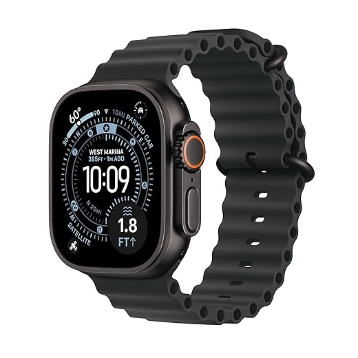 Apple Watch Ultra 3 [GPS + Cellular 49mm] Running & Multisport Smartwatch w/Rugged Titanium Case w/Black Ocean Band. Satellite Communications, Advanced Health & Fitness Tracking