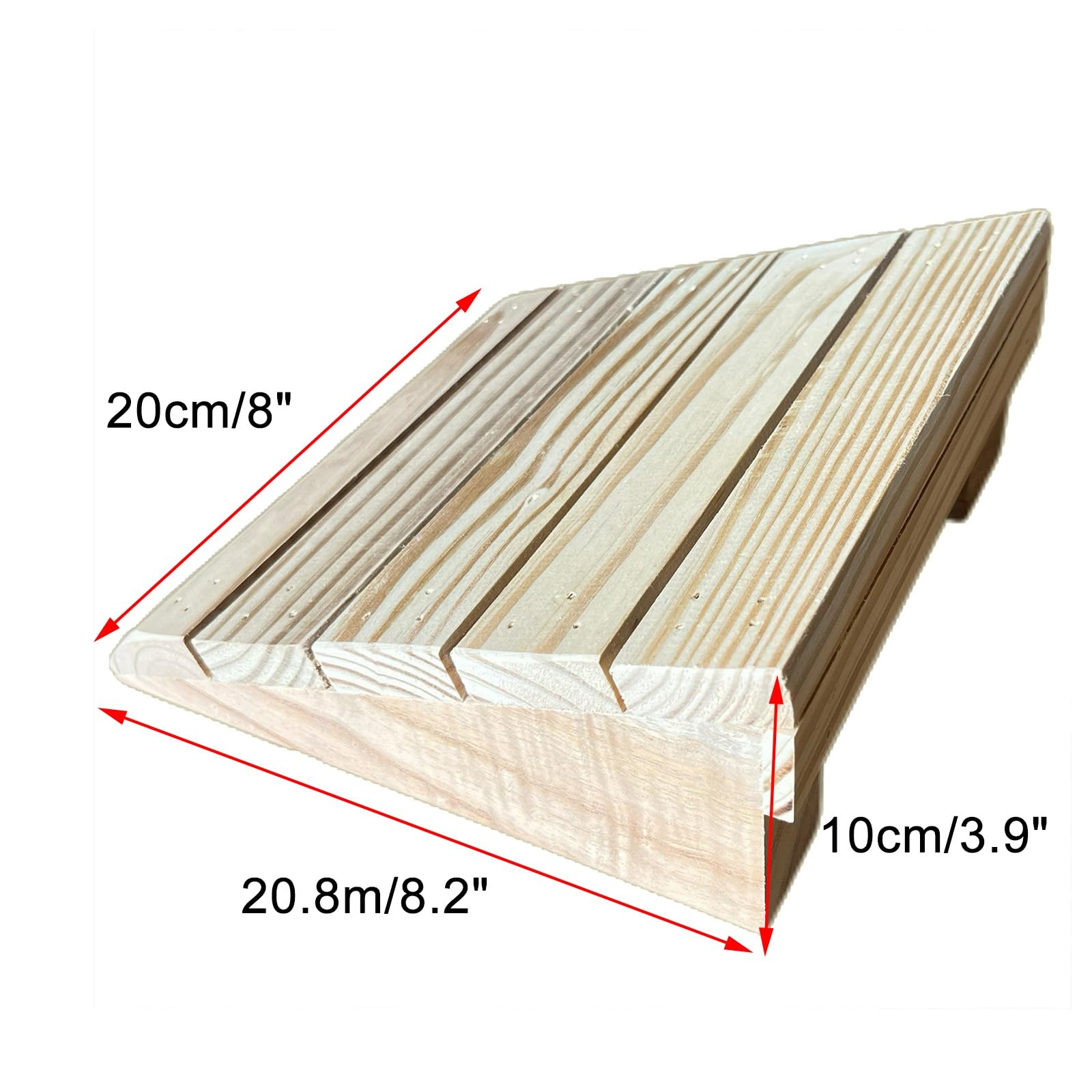 Drewniana Rampa Najazdowa do Podjazdów o Wysokości 7-15 cm, Nośność 400 kg, do Krawężników Chodników Skuterów Rowerów(20x20x10cm/8x8x3.9in)