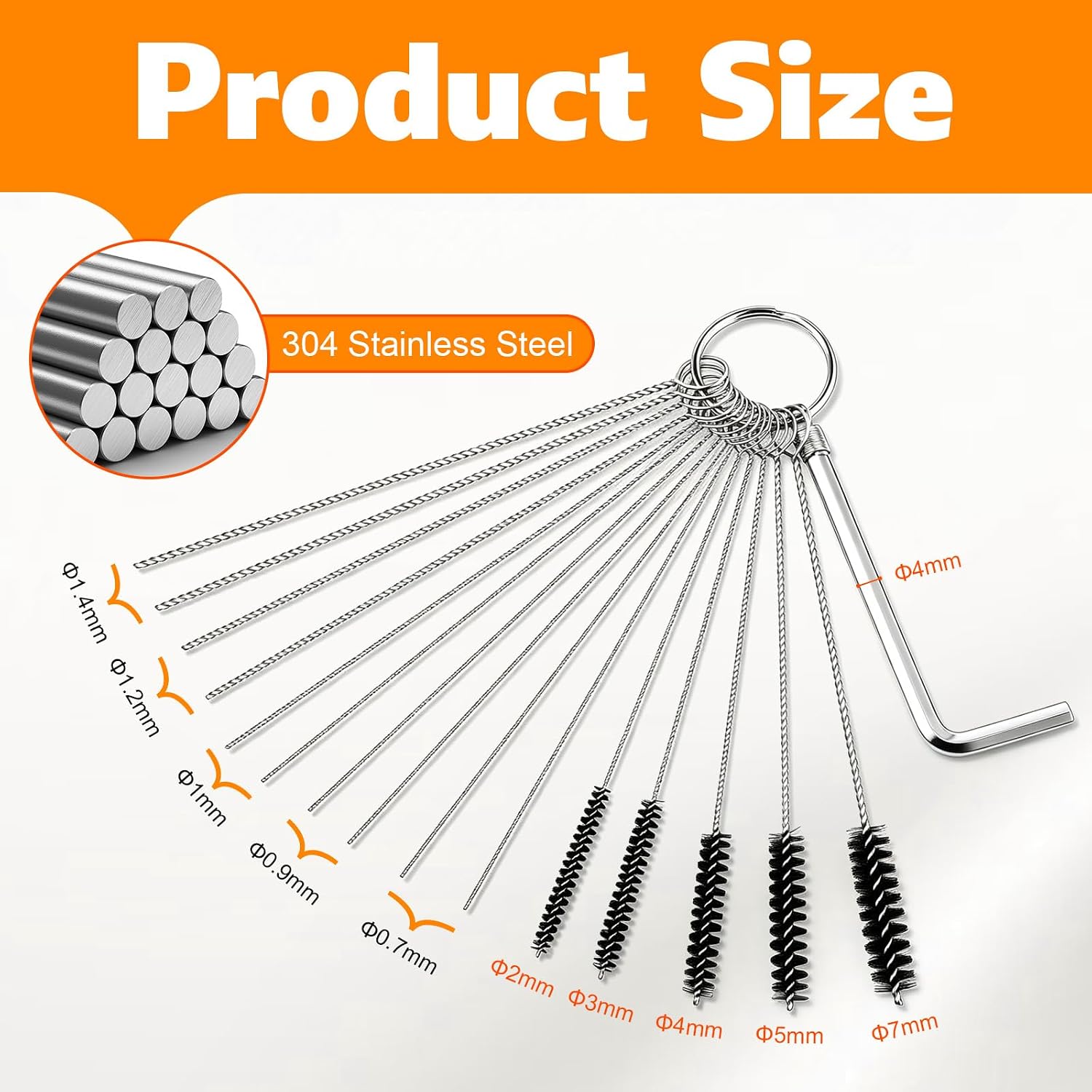 9 PCS Carburetor Cleaning Kit, Carburetor Jet Cleaning Tool for Motorcycle