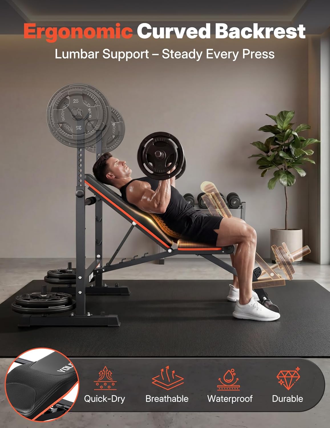 YOLEO 1+X Olympic Weight Bench with Upgraded Roman Chair/Preacher Curl/Leg Extension, Foldable 1870Lbs Wide Bench Press Rack with Ergonomic Support Backrest for Heavy Lifters for Home Gym