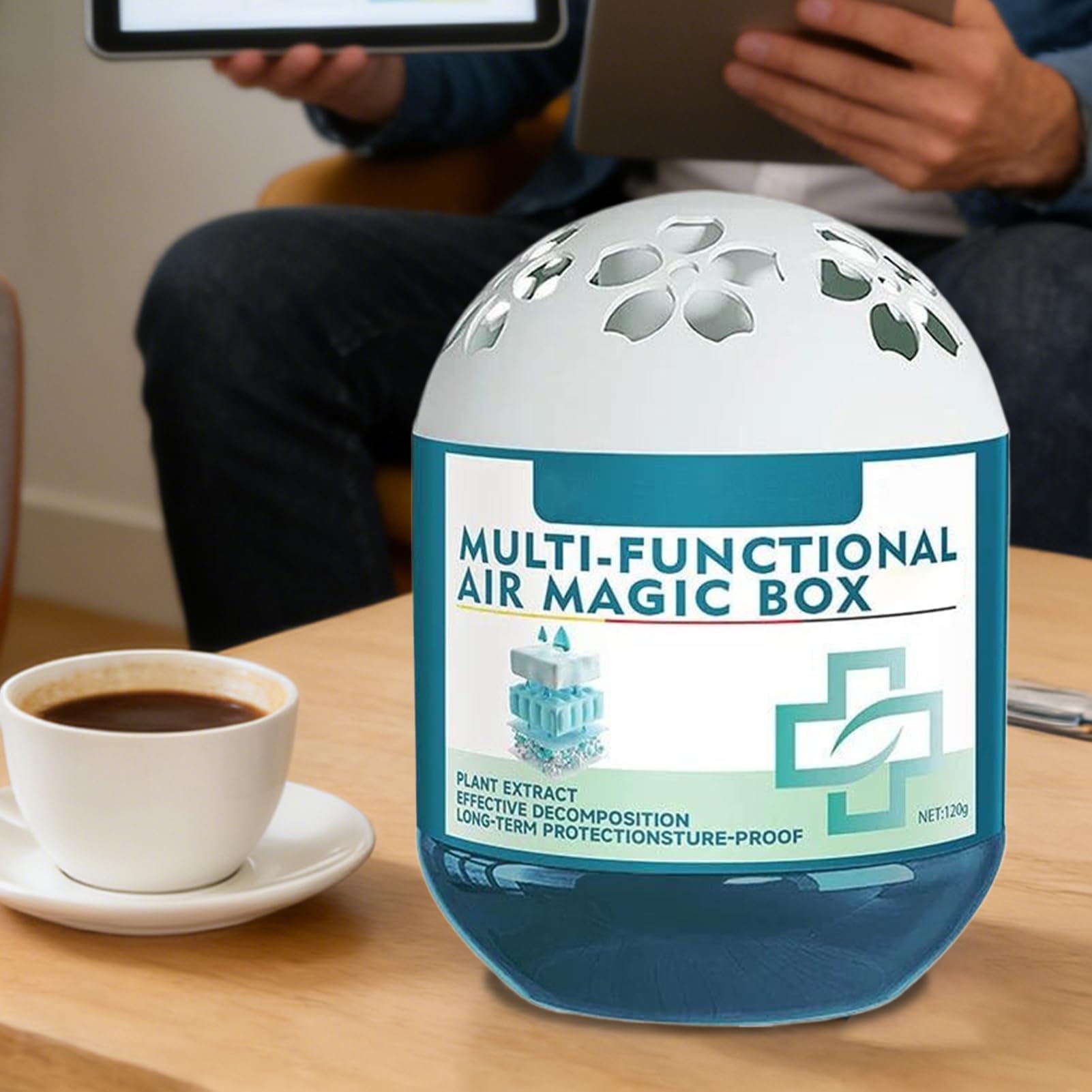 Pudełko do Oczyszczania Powietrza,120g Automatyczny Oczyszczacz bez Zasilania,Pojemnik Oczyszczacza Powietrza Do Zbierania Kurzu | Do Usuwania Zapachów Zwierząt Biura Samochodu Salonu Sypialni