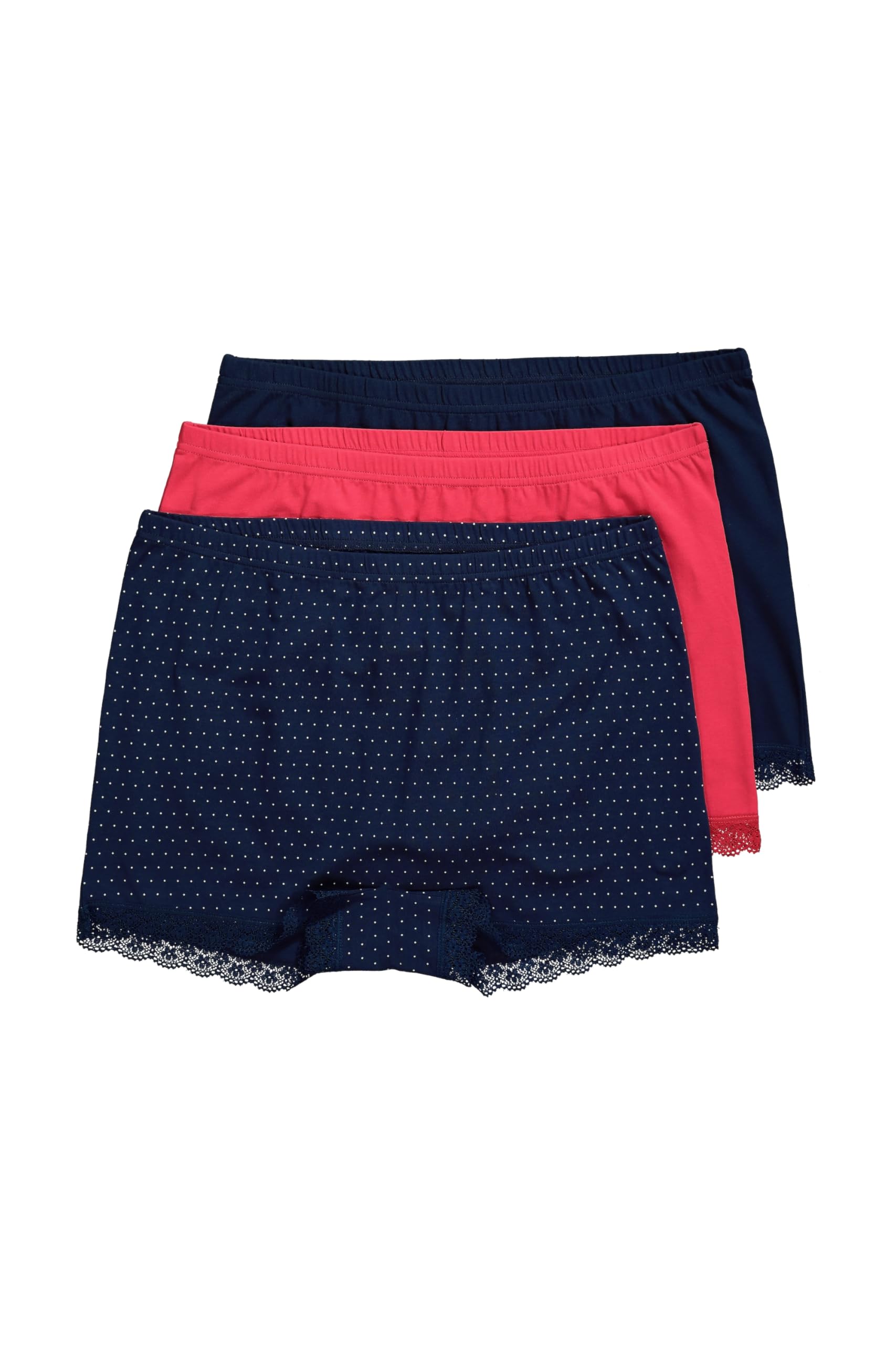 Ulla Popken Damen große Größen Übergrößen Plus Size Pantys, 3er-Pack, Spitze, Punkte 827286