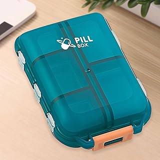 5-Slot Grey Pill Container, Daily Pill Organizer for Multiple medications or Vitamins