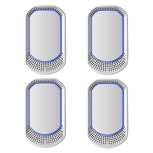 Air Purifier for Home 4-Pack Plug-in Negative Air Ionizer Eliminates Strong Pet Odors from Litter Box, Kitchen, Bathroom Ozone-Free, Filterless, Whisper-Quiet Portable Design