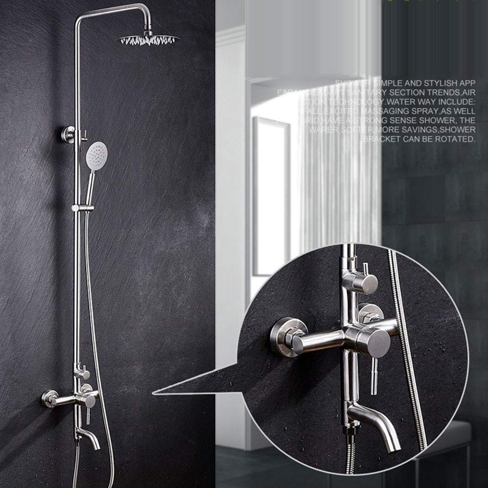 Ensemble de douche en acier inoxydable 304 premium style rond et mitigeur complet