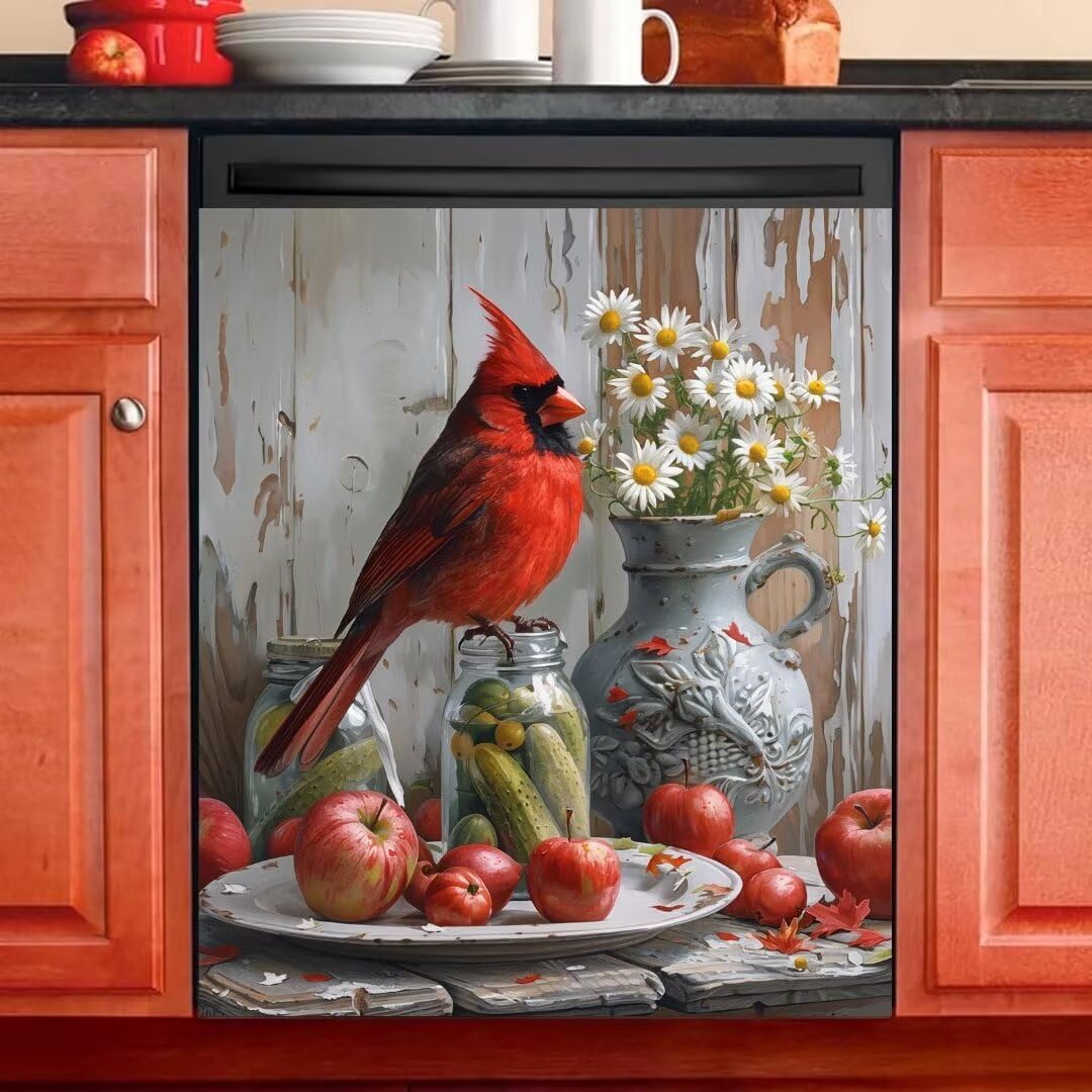 Vintage American Flag Dishwasher Magnet Cover, Patriotic Bike Fridge Panel Door Sheet, Refrigerator Magnetic Skin Vinyl Decal for Home Kitchen Decorative