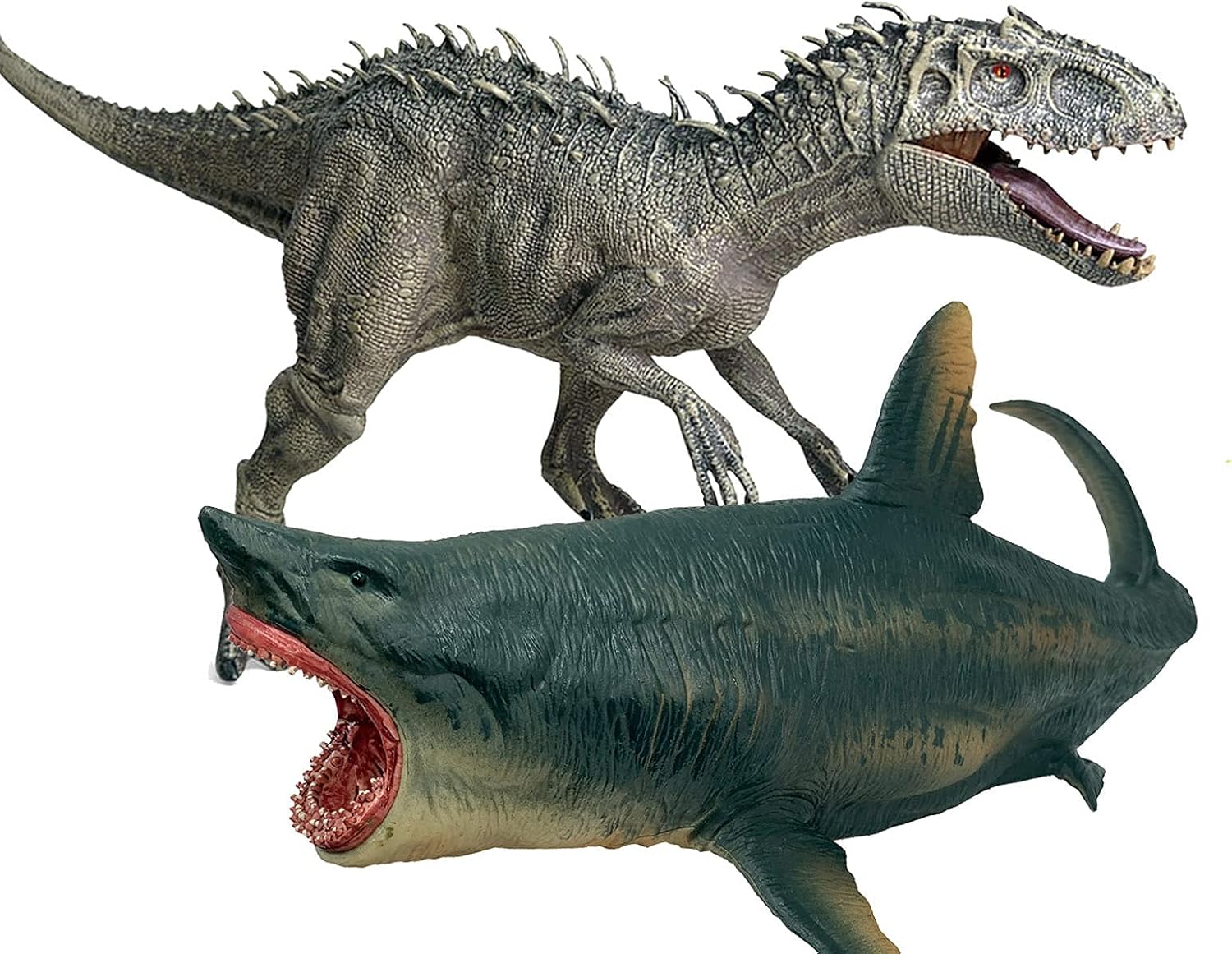 Buy Indominus Rex And Colossal Megalodon Shark Dinosaur Toys Set Authentic Detail Jurassic Dinosaur Park Action Figures Birthday Gift For Kid 3 Years Old And Up Online In Italy B08xx9gq5n