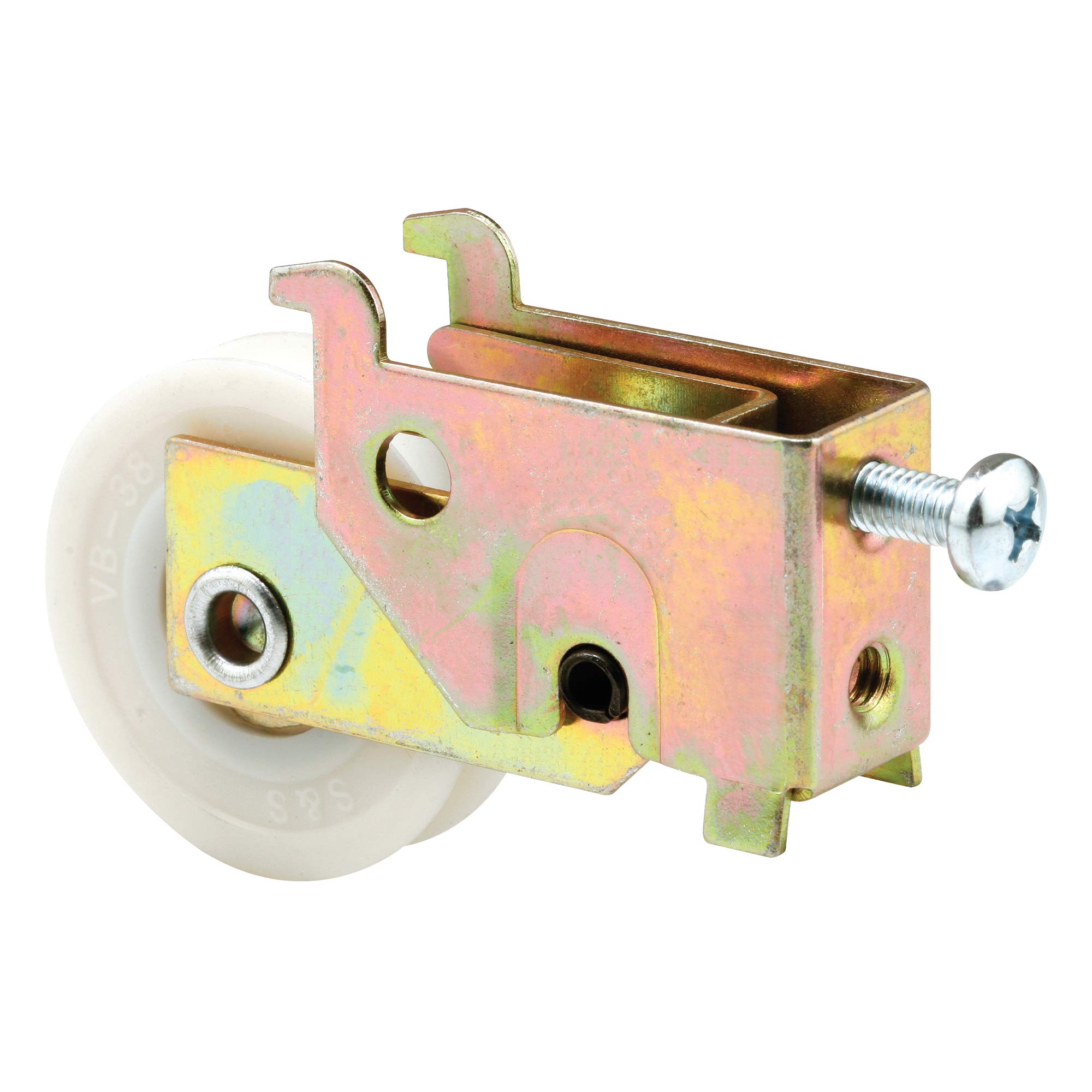 Slide-Co 131897 Sliding Door Roller Assembly, 1-1/2 In. Plastic Wheel, Steel Ball Bearings, Grooved Edge, for Highlight Doors (Single Pack)