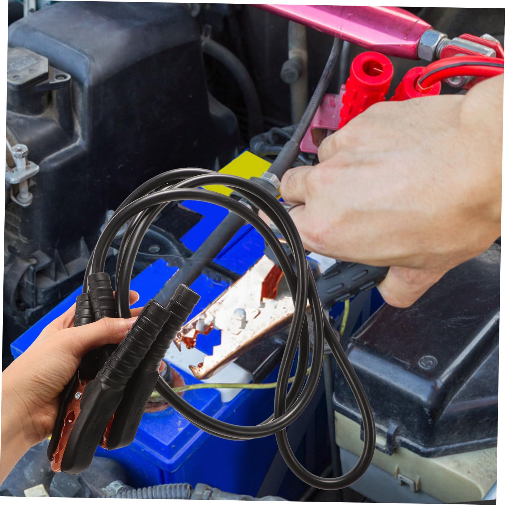 Cable de Arranque de Batería de Coche 2, 5m Cobre Plástico | Vehículo y Batería, Uso en Emergencias, Conexión Práctica y Cómoda, Referencia Eléctrica