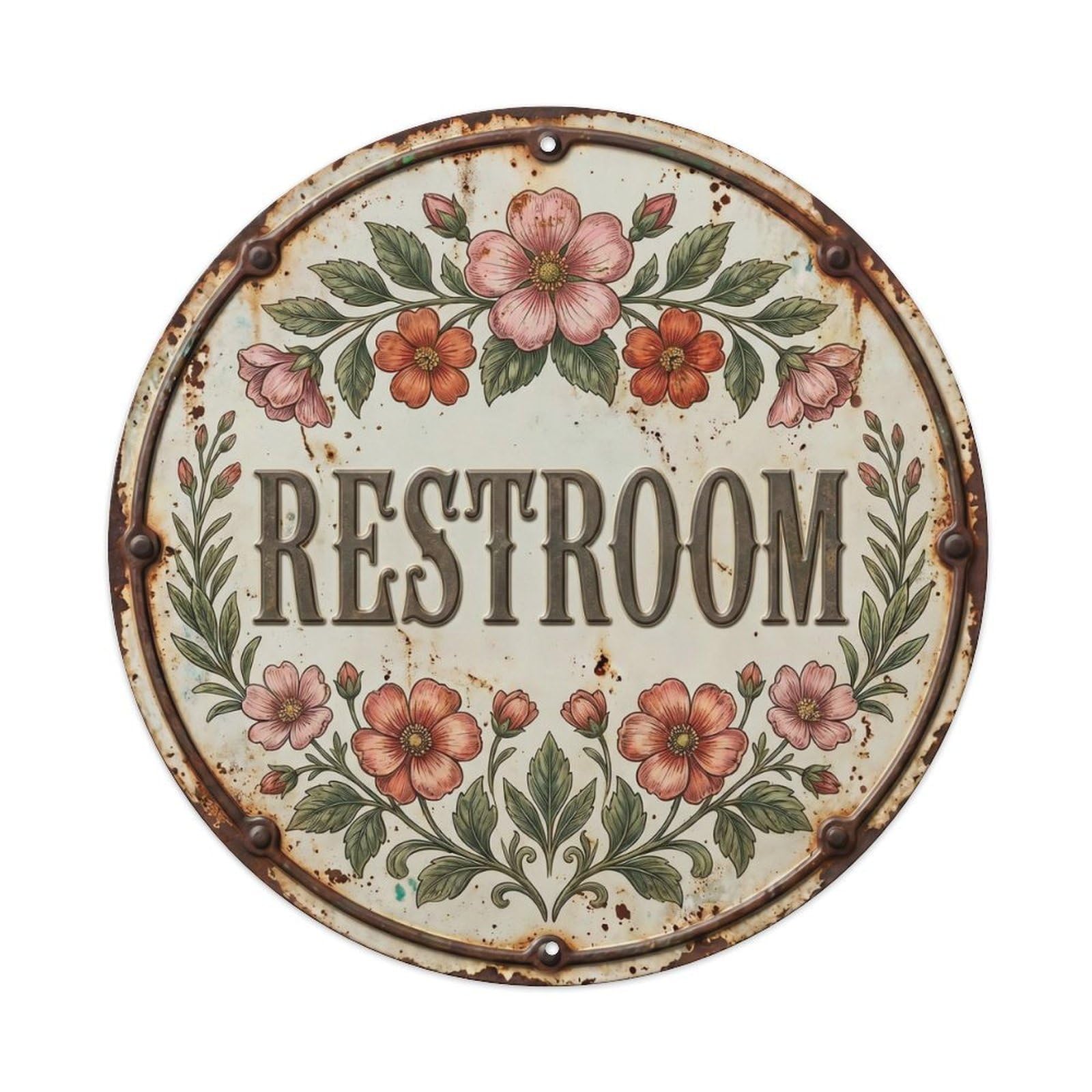 Snapdragon Restroom Botanical Floral Room Label Metal Tin Sign