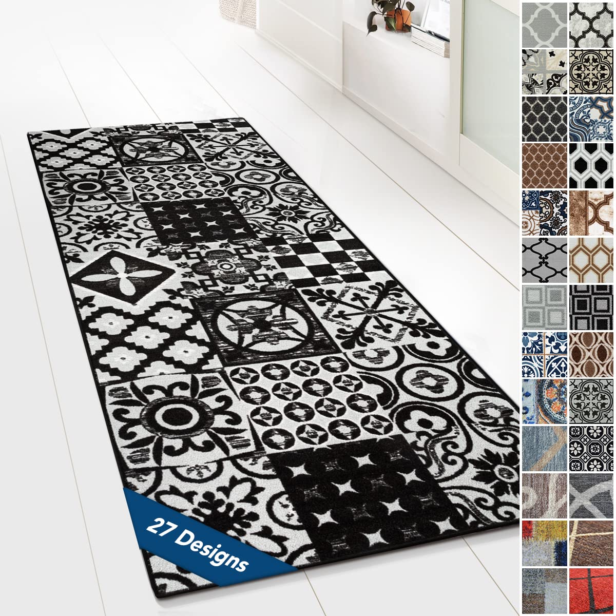 Design Carpet Runner Rug Floor Mat, Non Slip Runner Mat for Kitchen Hallway Living Room Bedroom Vintage Ornament Classic Modern Design (80 x 600 cm, Sligo) — image 1