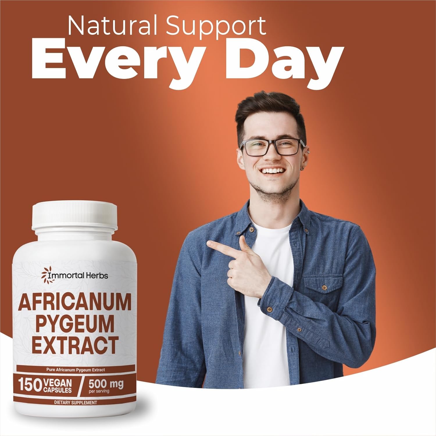 Africanum Pygeum 500mg, 25:1 Extract, 150 Pills, Extra Strength Pygeum Supplement for Men and Women, Non-GMO and Gluten-Free Bark Extract Capsules, 5 Months Supply - Image 7