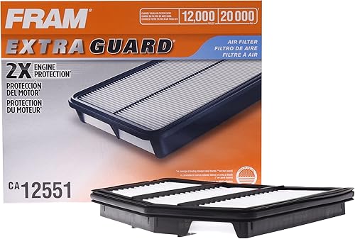 FRAM Extra Guard CA12551 - Filtro de aire rígido de repuesto para Nissan Altima 2019-2023 (2.5L), proporciona protección de filtro de hasta 12 meses