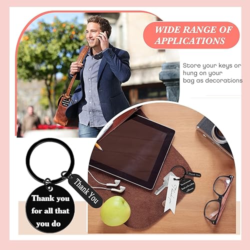 Miniatura 5 de Yinkin 72 piezas de regalo de agradecimiento a los empleados a granel para empleados regalos de agradecimiento llaveros con bolsas para graduación