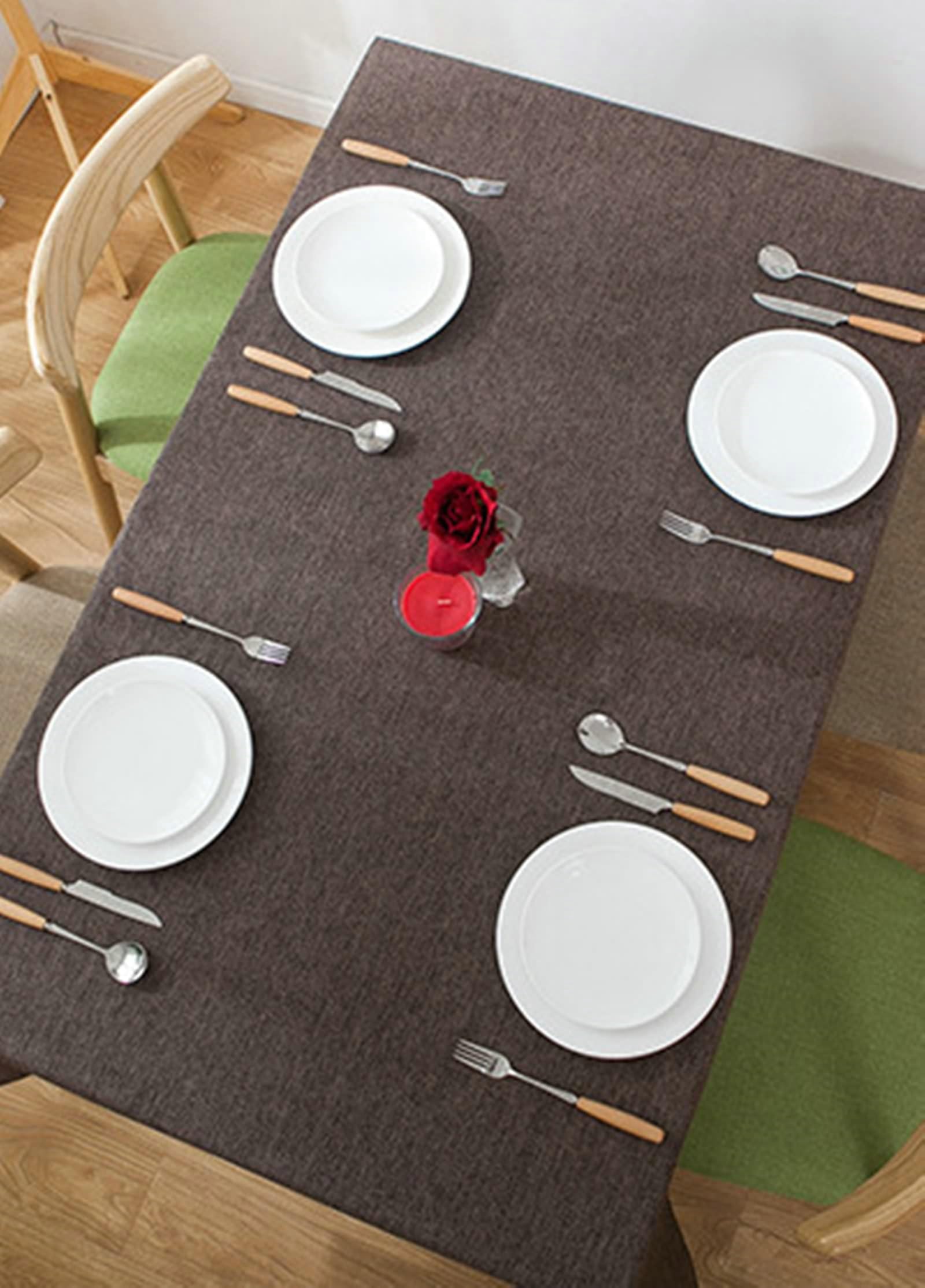 Gualiy Mantel Mesa Rectangular Lino, Manteles de Mesa de Tela 130x220CM Manteles Cocina Antimanchas Color Sólido Mantel para Mesa Salon, Café