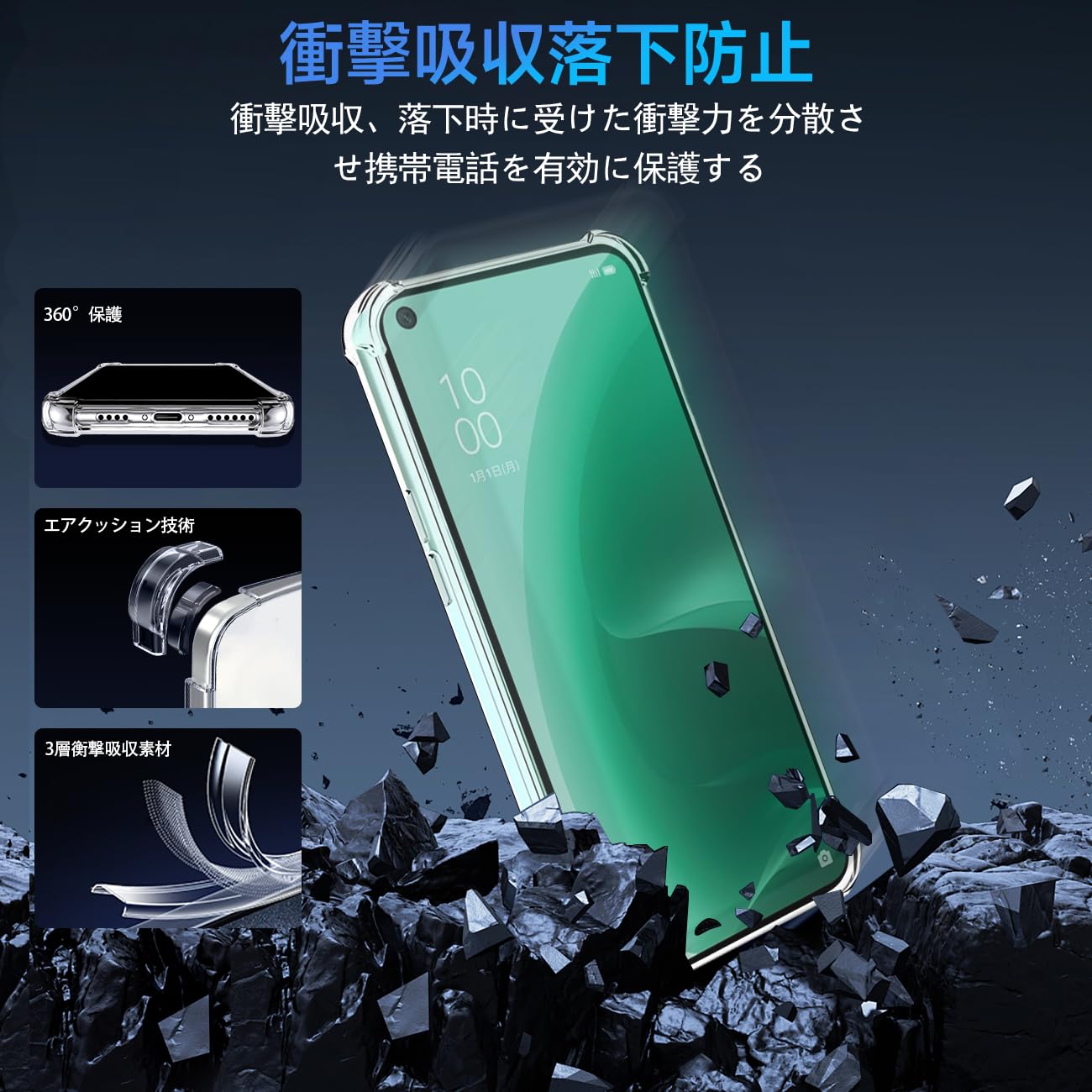 Amazon.co.jp: seninhi 対応 OPPO A55s 5G ケース クリア ケース
