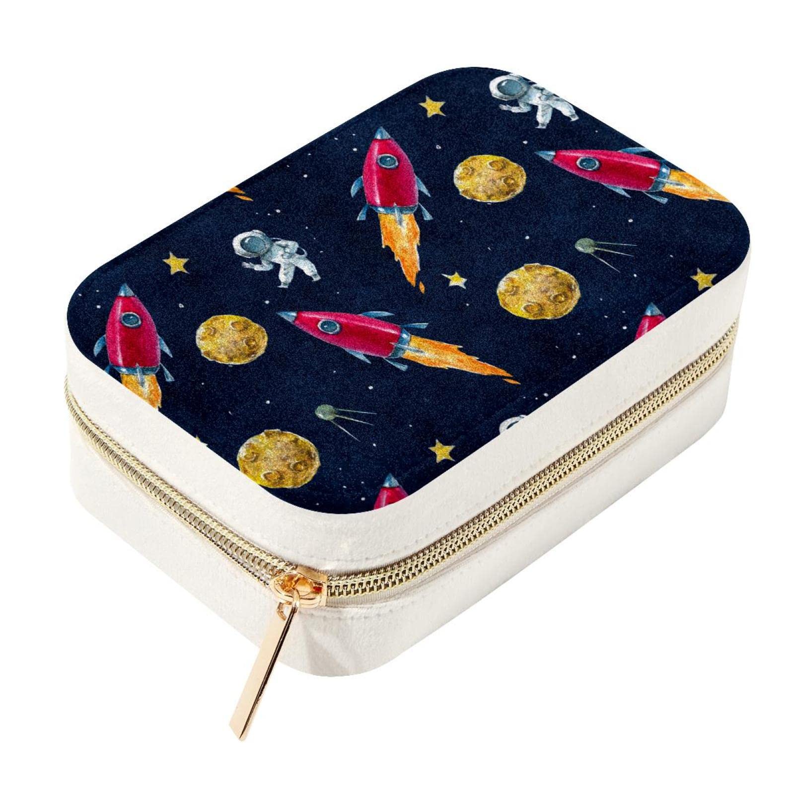 Boîte de rangement en velours fermeture éclair bagues colliers