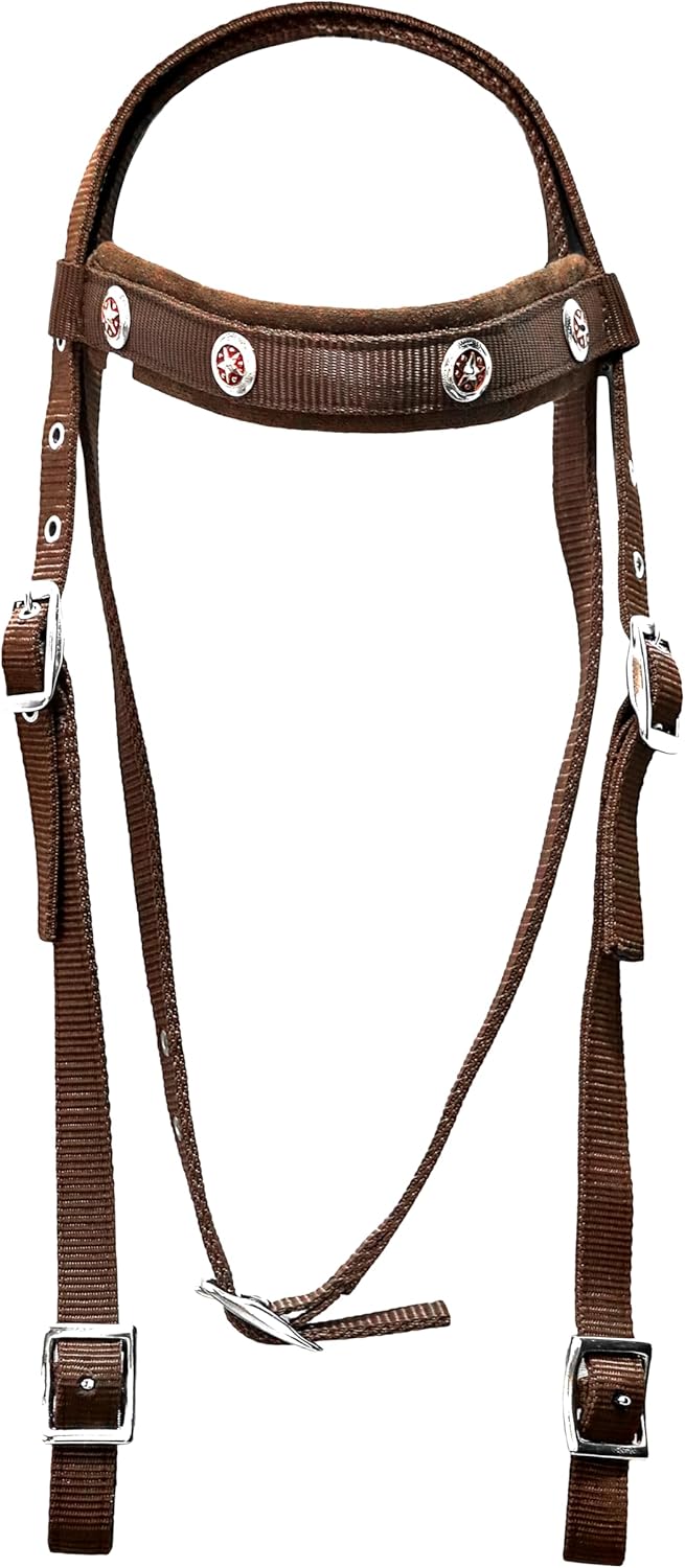 HUMAYL Saddlery Tack Set Headstall Breast Collar and Reins Western Barrel Racing Crystal Show Horse Synthetic Nylon Padded Browband Horse Saddle Multiple Color for Horses Size: Full-Cob, H023
