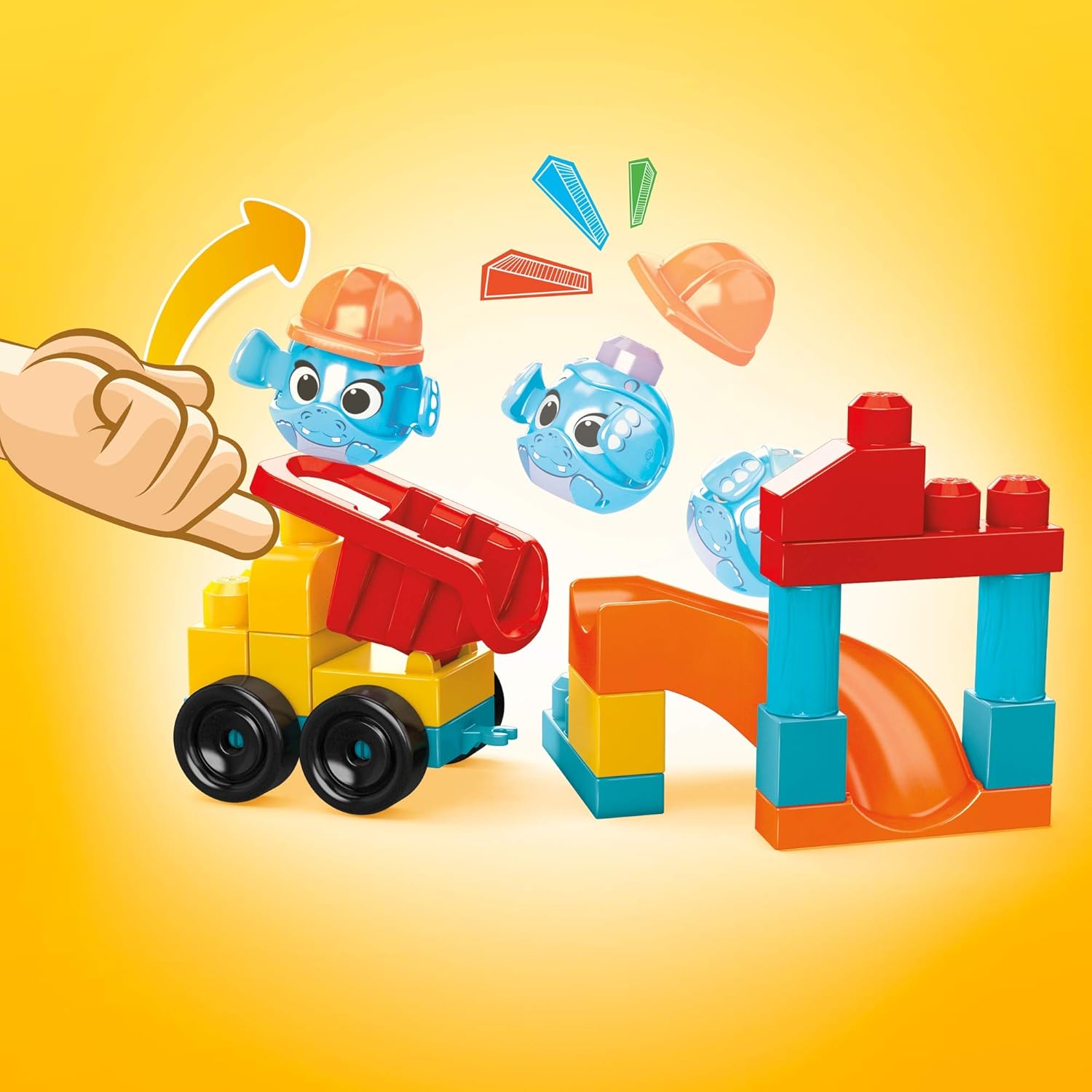 Mega Bloks Peek A Blocks Construction Site, Building Toys for Toddlers (30 Pieces)