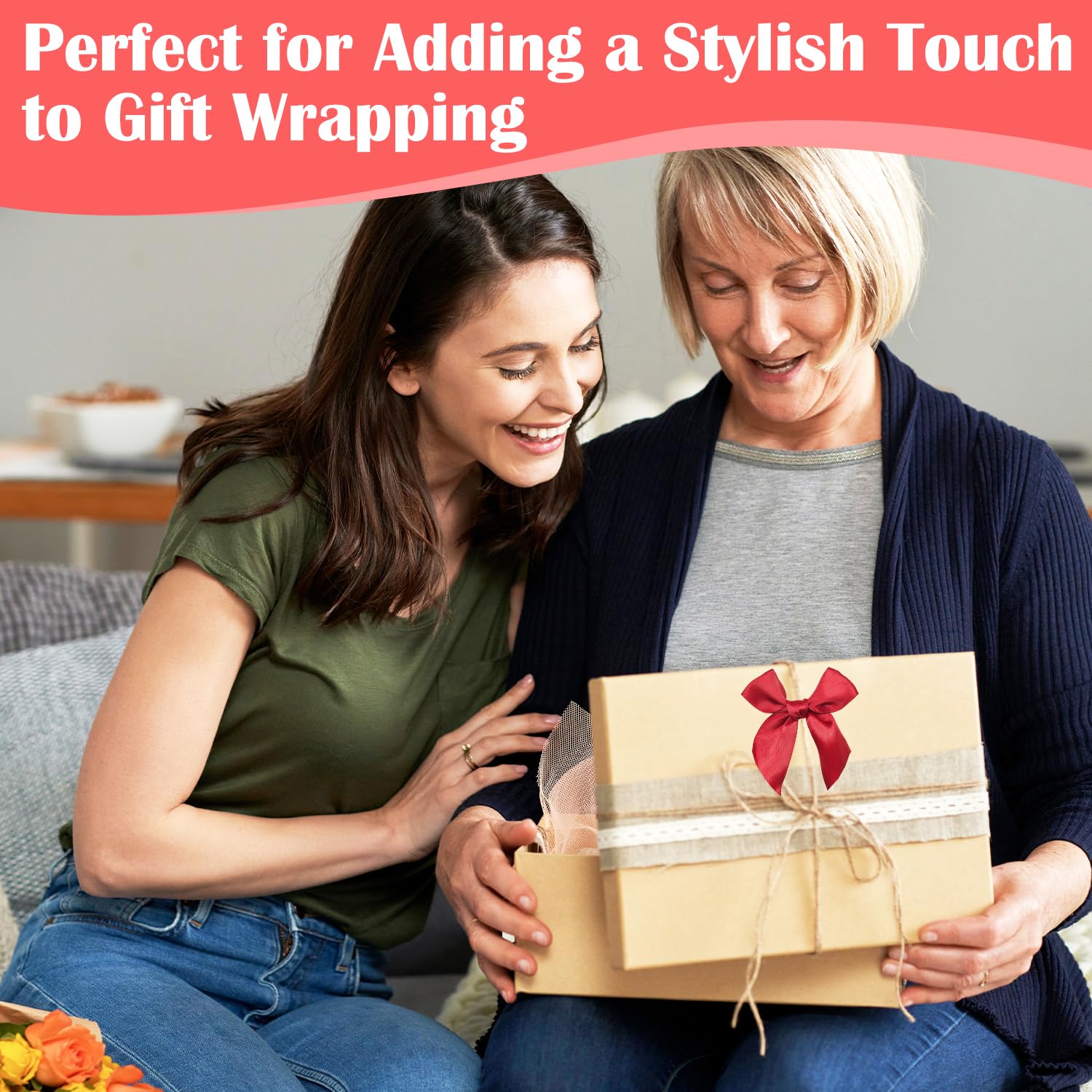 30 Lazos Rojos, Lazos para Árbol de Navidad, Accesorios para Envolver Regalos, Pequeños Lazos Rojos para Manualidades, Boda y Decoración Navideña