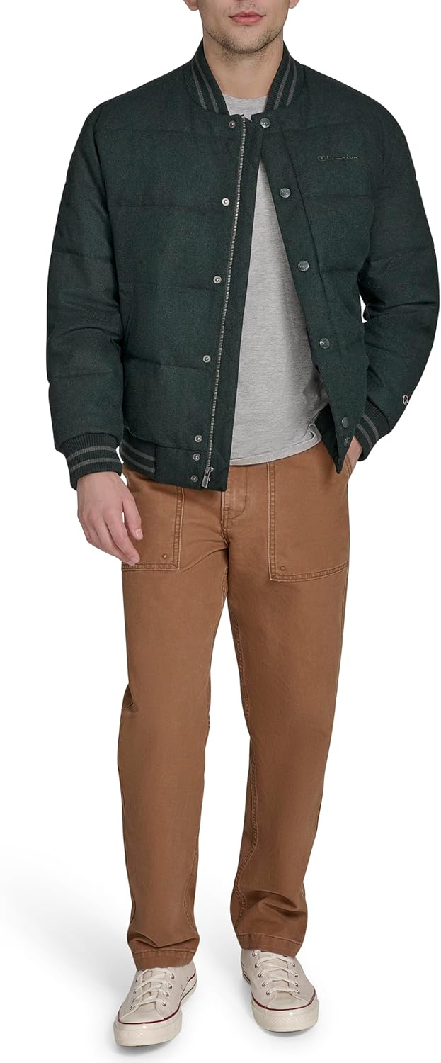 Champion Men's Varsity Bomber Puffer Jacket