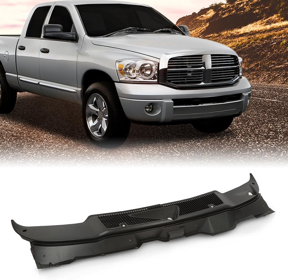 CHEDA Vent Cowl Windshield Wiper Grille Panel Left and Right Compatible with Dodge Ram 1500 2002-2008/2500 2003-2009/3500 2003-2010 Black 2pcs