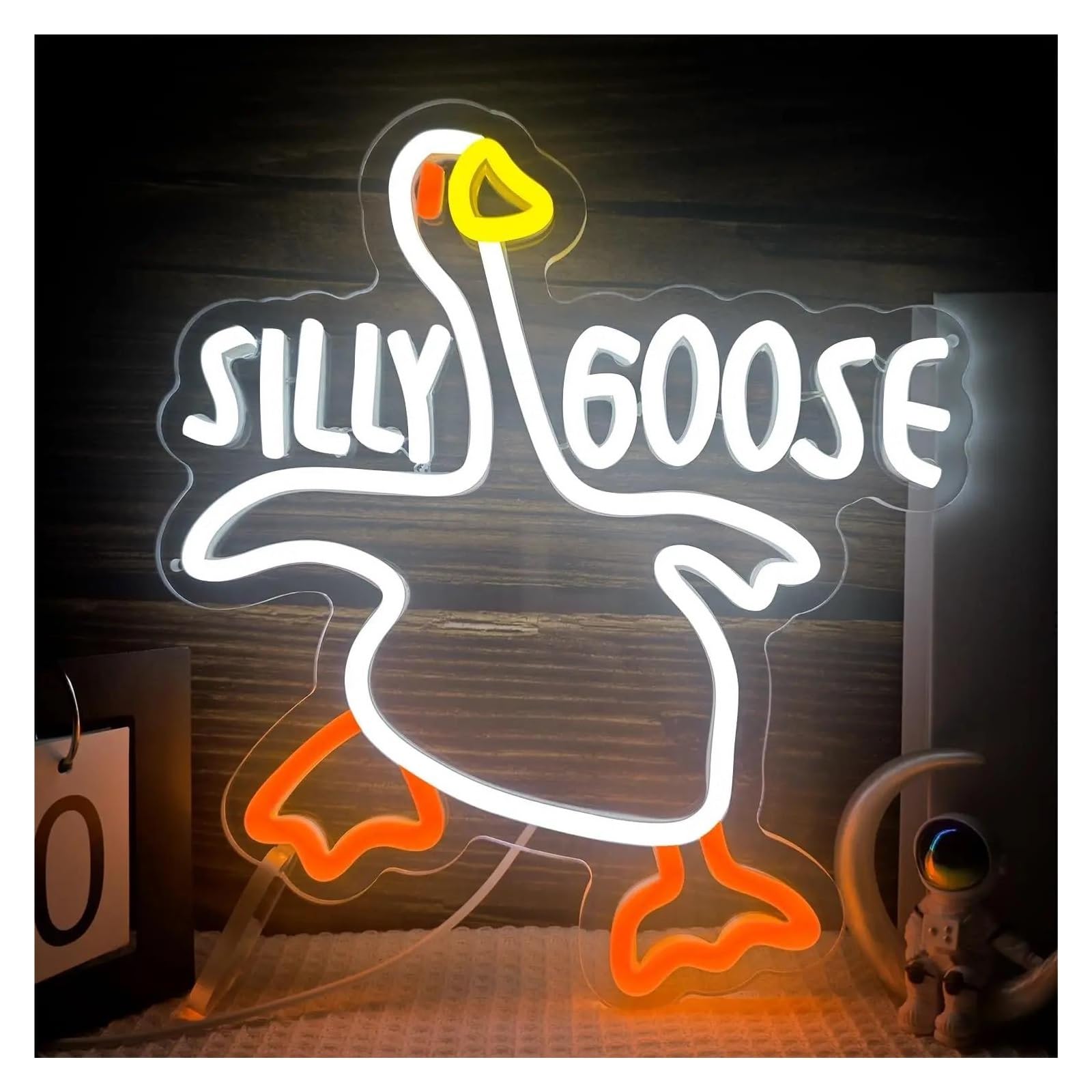 Rongch One Color Hanging Art Signs Silly Goose Neon Sign Duck Led Light Usb Dimmable For Man Cave Kids Bedroom Bar Wall Decor 40Cm