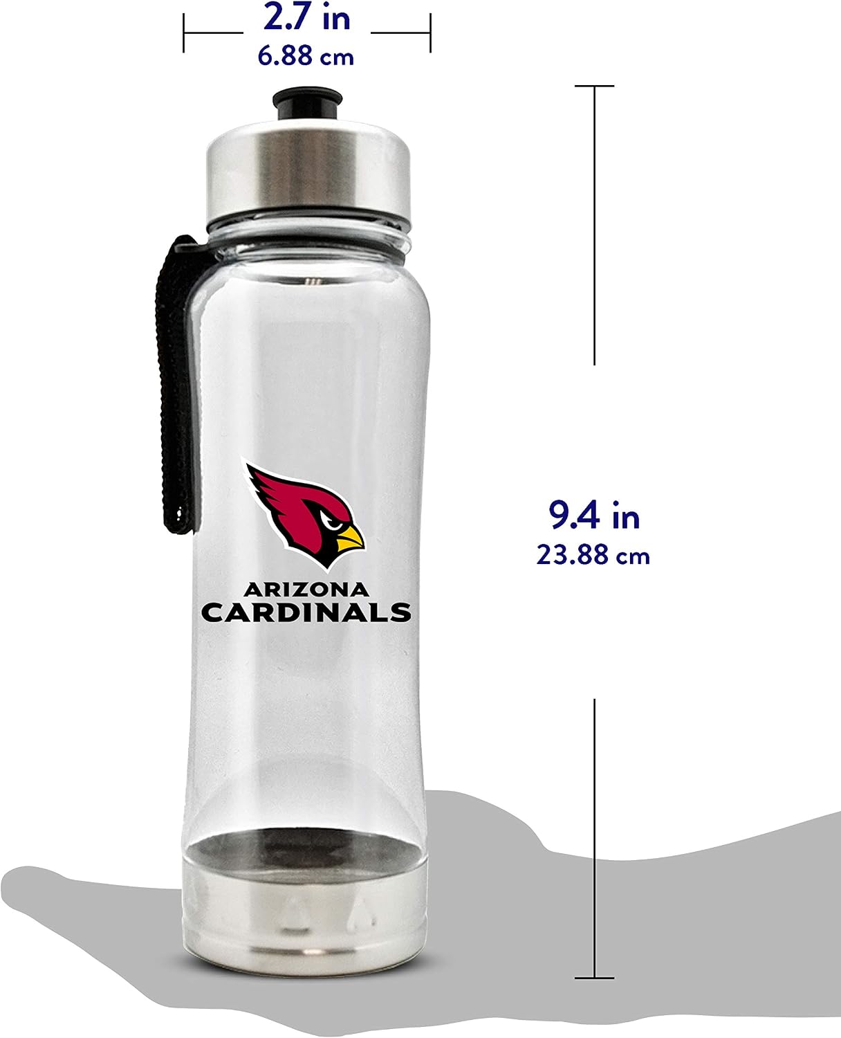 NFL Clip-On Clear Plastic Water Bottle