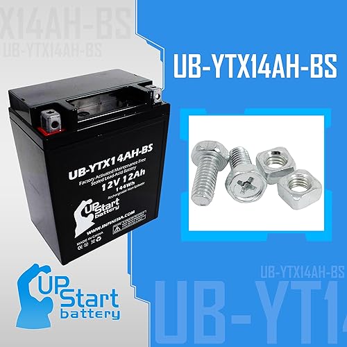 Miniatura 5 de UB-YTX14AH-BS Reemplazo de batería para Yamaha YFM25 Bear Tracker 250 CC ATV 1999 - Activado en fábrica, sin mantenimiento, batería de motocicleta -
