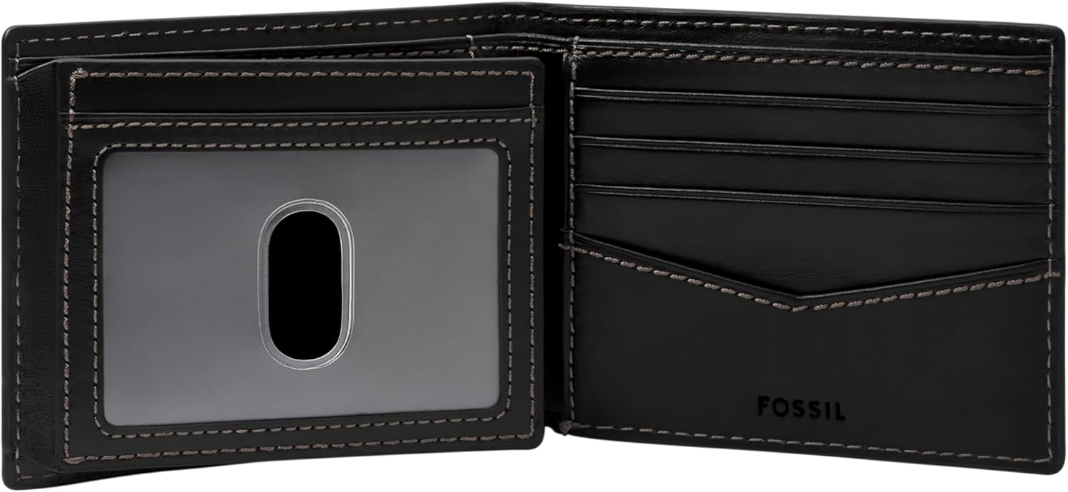 Fossil Men's Hayes Leather Bifold Wallet with Flip ID Window - Image 2
