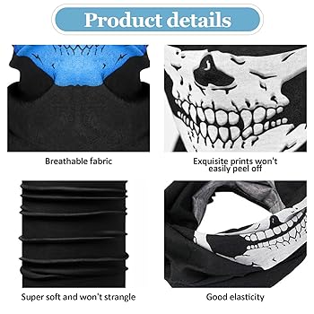 Scaldacollo Teschio GUOYOU 6 Pezzi - Bandana Multifunzione Per Moto, Sci E Sport Invernali - Foto 3