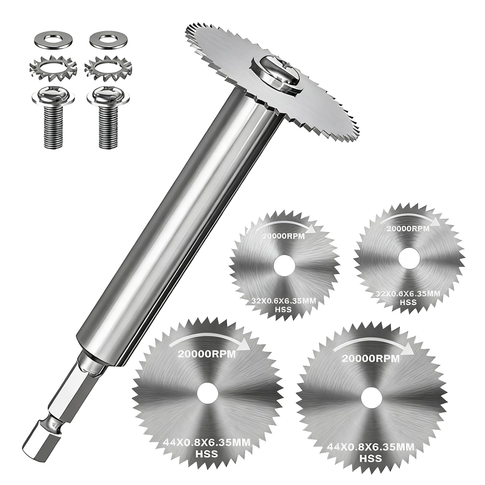 【Vitalux】HSS高速鋼 パイプ切断ブレード 六角シャンク対応 直径32mm 44mm 各2枚セット 金属 鉄管 木工 丸鋸刃 スリッターブレード パイプカッター 切削丸鋸 六角棒 鋸刃 DIY プロ用