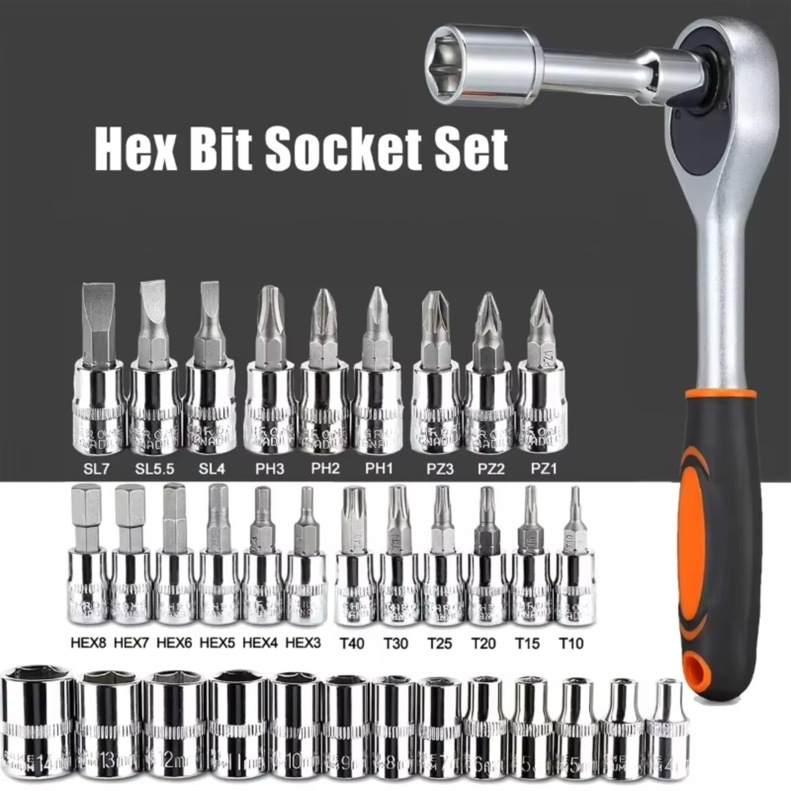 Maletín herramientas multiusos Juego Herramientas Llave Tubo 46 Piezas Llave Destornillador Trinquete 1/4 Juego Enchufes Pequeños Reparación Automóviles Mano Kit Herramientas El Hogar