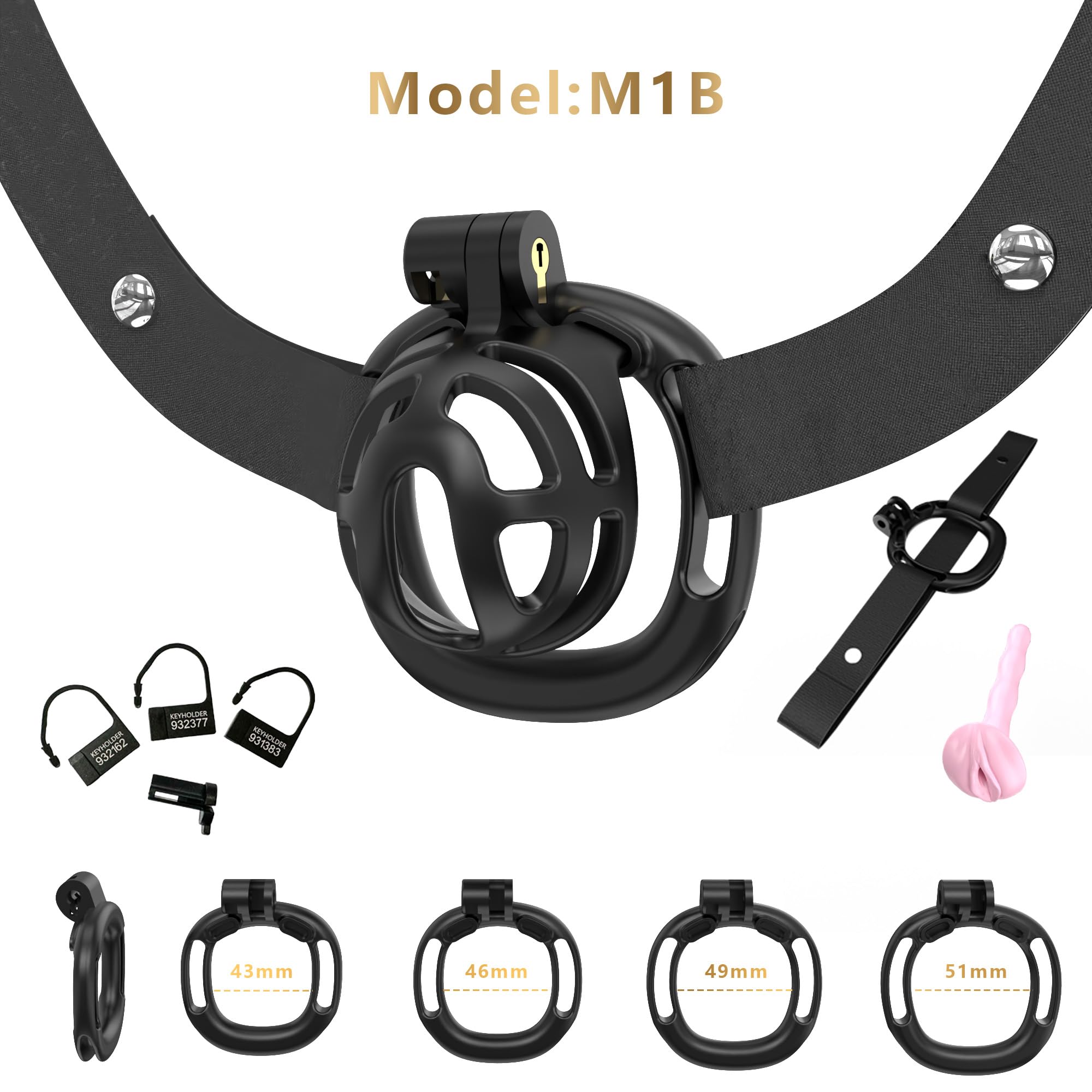 Gabbia protettiva da allenamento per uomo con rivestimento in resina, disponibile in diversi modelli, dotata di 1 cintura elastica nera regolabile per una vestibilità sicura-ITLZ13 (Nero, Set-M 1)