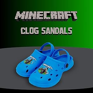Ciabatte Minecraft Bambino Con Pile E Charm - Pantofole Invernali Con Cinturino Regolabile