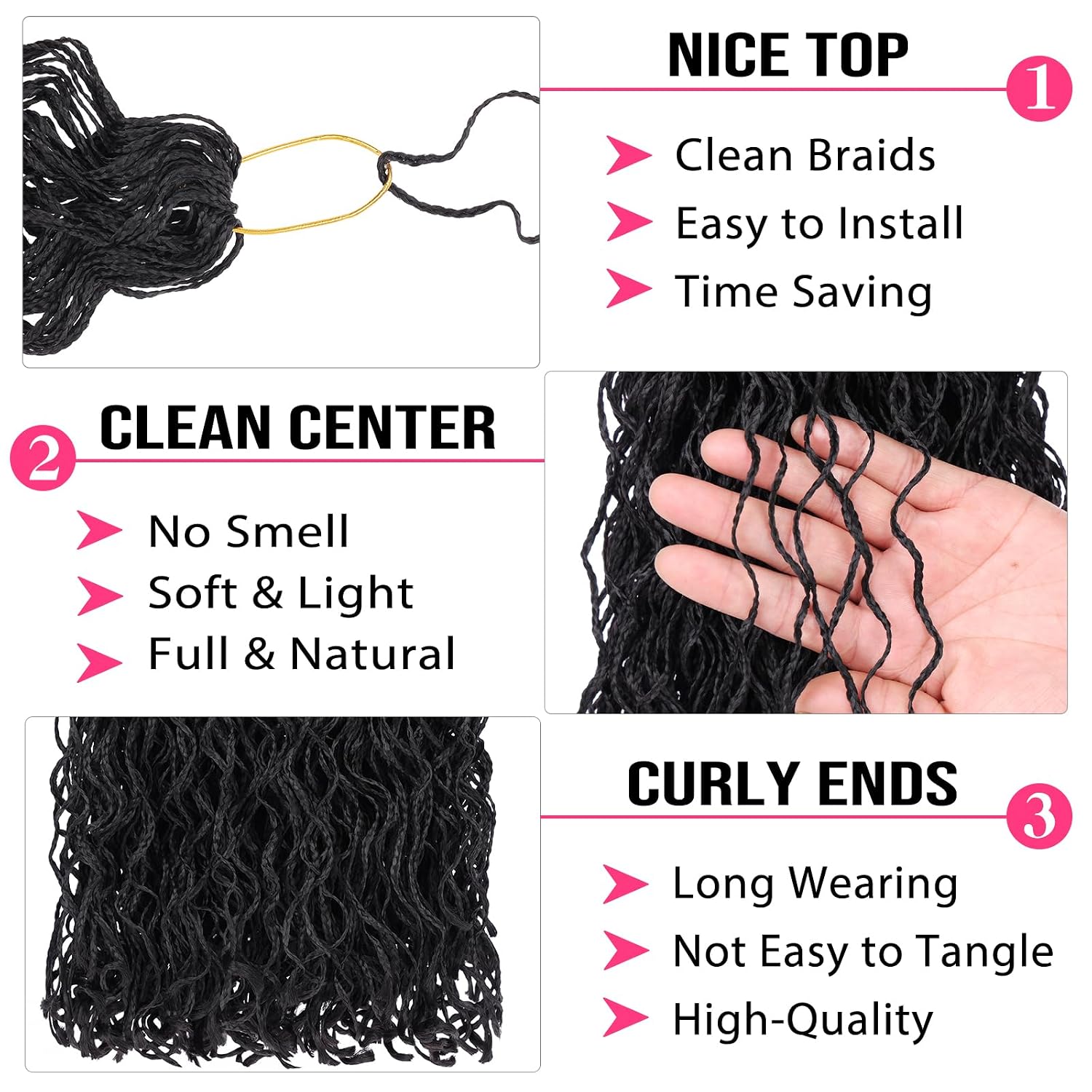 240 Strands Micro Box Braids Crochet Hair 18 Inch Curly ZiZi Box Braids Natural Black Micro Locs with Curly Ends 8 Packs Sister Locs Mini Locs Crochet Hair Braiding for Women #1B