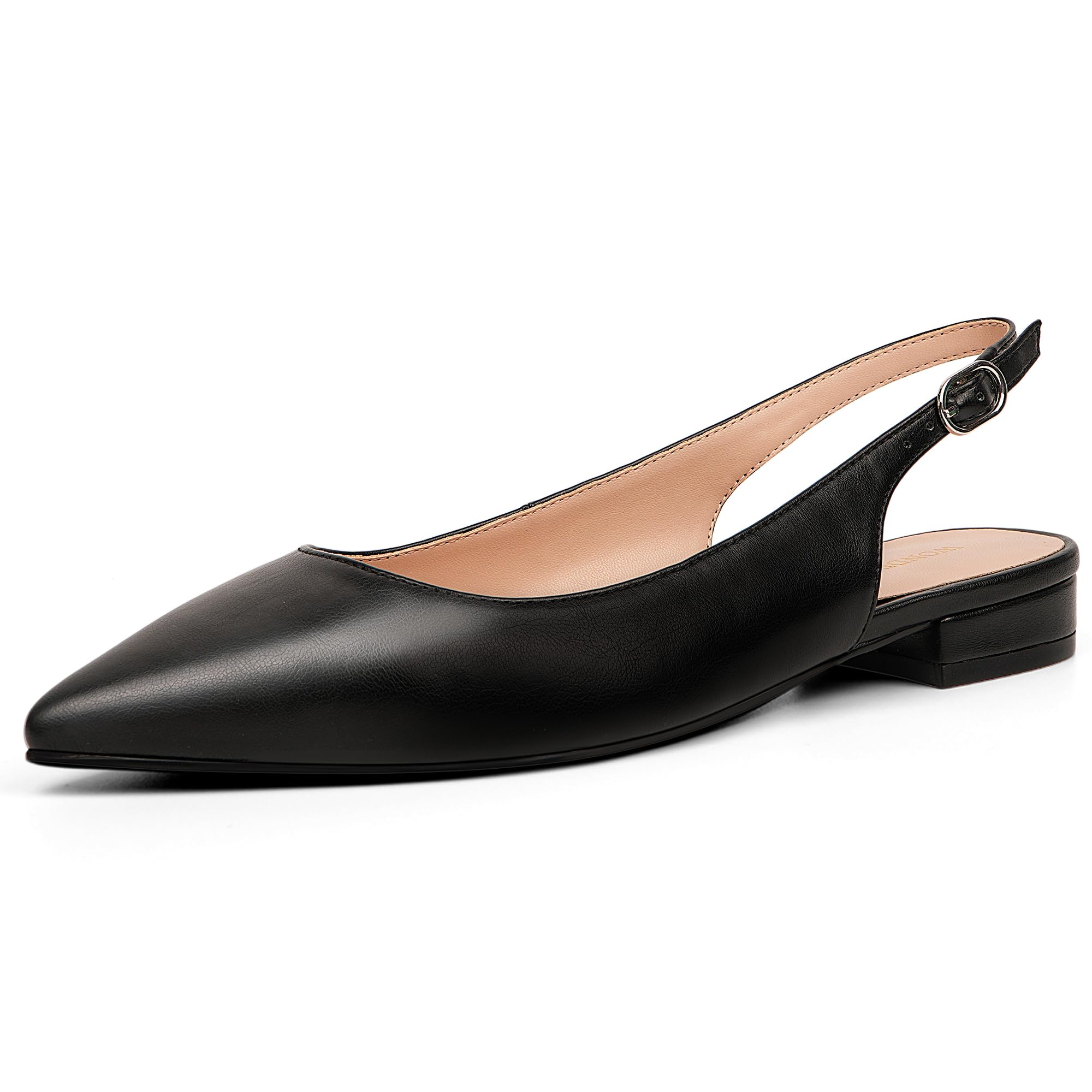 WONDERWAY Women Slingback Flat Pointed Toe Shoes for Dressy,Casual,Work,Wedding