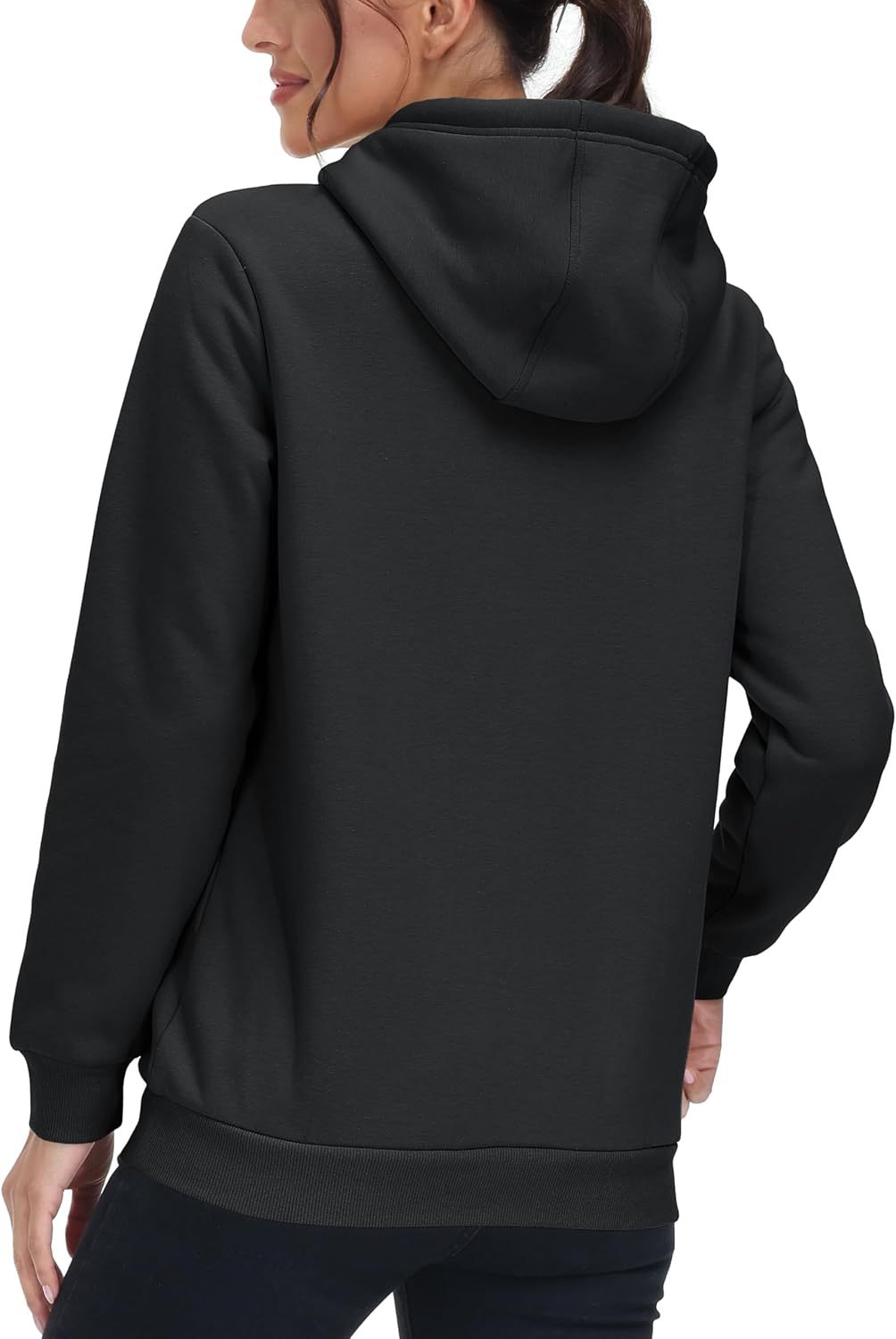 MAGCOMSEN Women's Hoodies Thick Fleece Lined Hooded Sweatshirt Warm Sherpa Lined Heavyweight Pullover with Pocket - Image 5