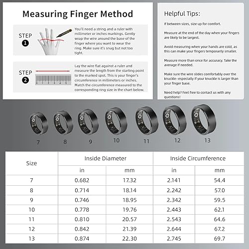 Miniatura 5 de Anillo de salud inteligente, rastreador de actividad física con frecuencia cardíaca, oxígeno en sangre, presión arterial, monitoreo del sueño y