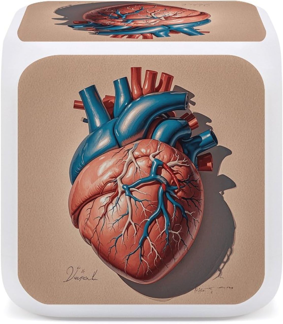 Night Light Alarm Clock, 7 Color Changing, Realistic Sketch Heart image 5
