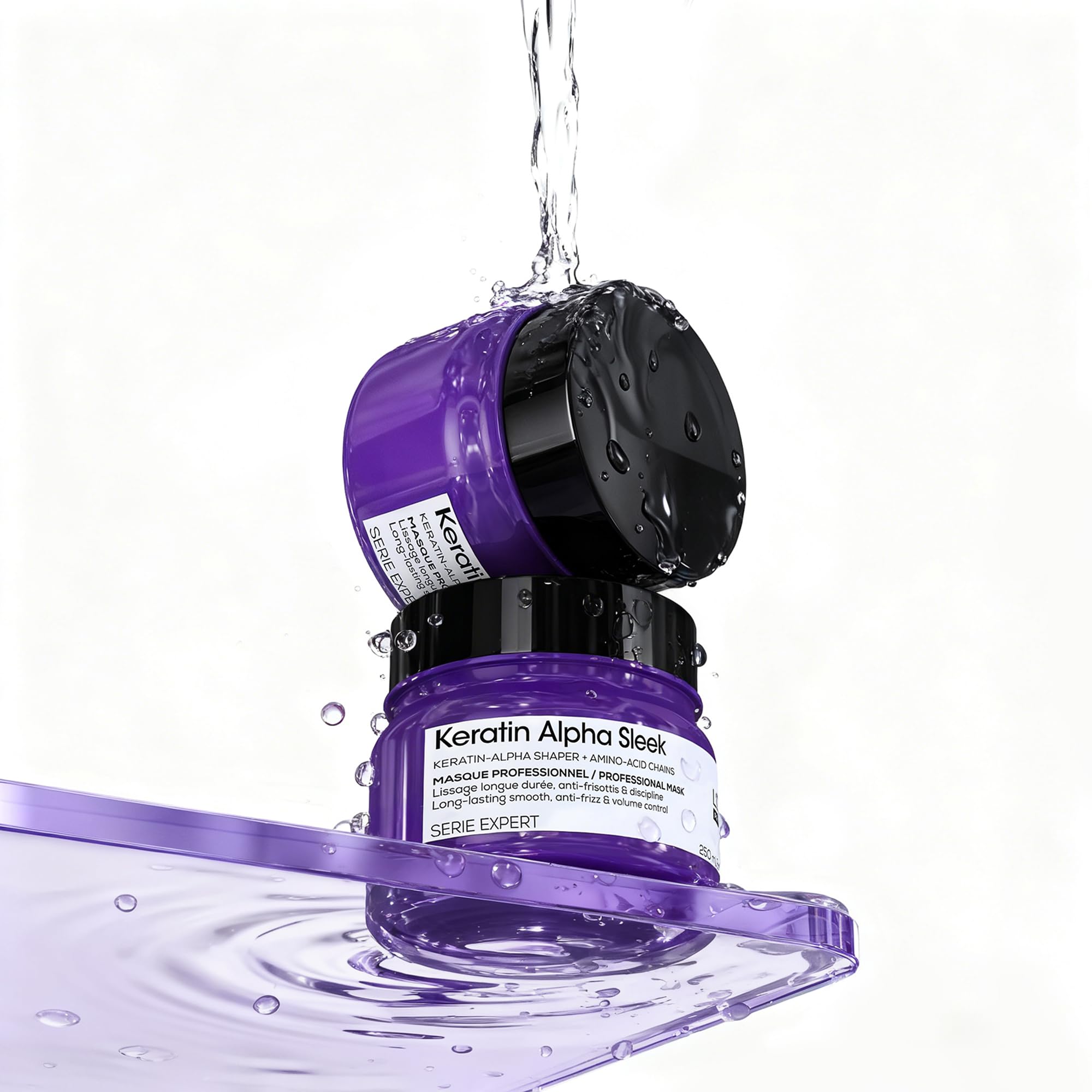 L’Oréal Professionnel, Mascarilla Keratin Alpha Sleek, Anti-Frizz, Control del Encresapamiento y Volumen. Hidrata y Nutre el Cabello, Apto para Todo Tipo de Cabello, 250 ml