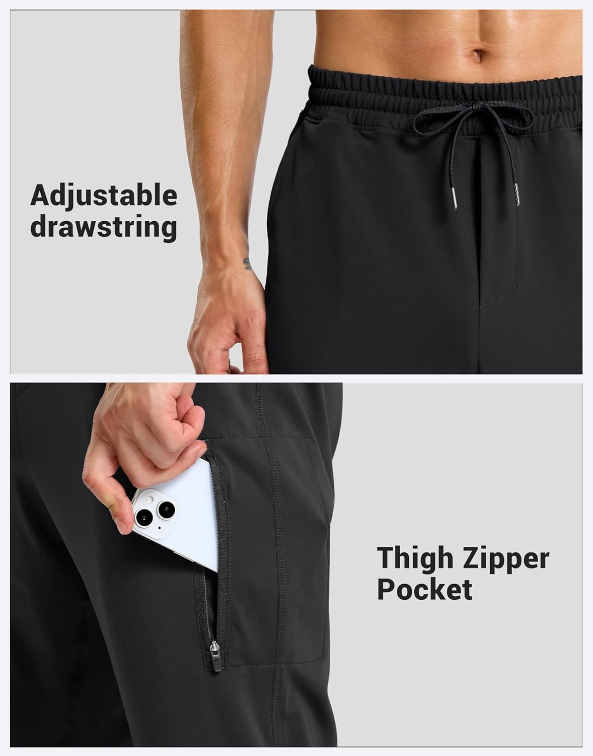 G Gradual Men's Joggers with Zipper Pockets Athletic Workout Running Track Pants Stretch Gym Sweatpants for Men - Image 4