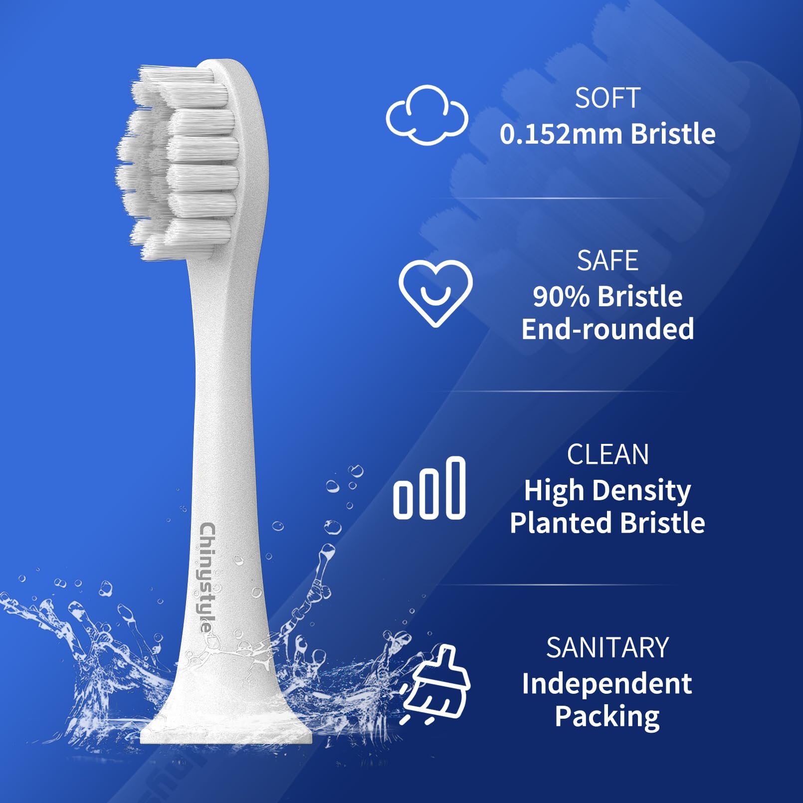 Paquete de 10 cabezales de repuesto para cepillo de dientes eléctrico Suri, color blanco | Compatible con cepillos de dientes eléctricos sónicos SURI; incluye 10 cabezales de cepillo de dientes de repuesto verdes.