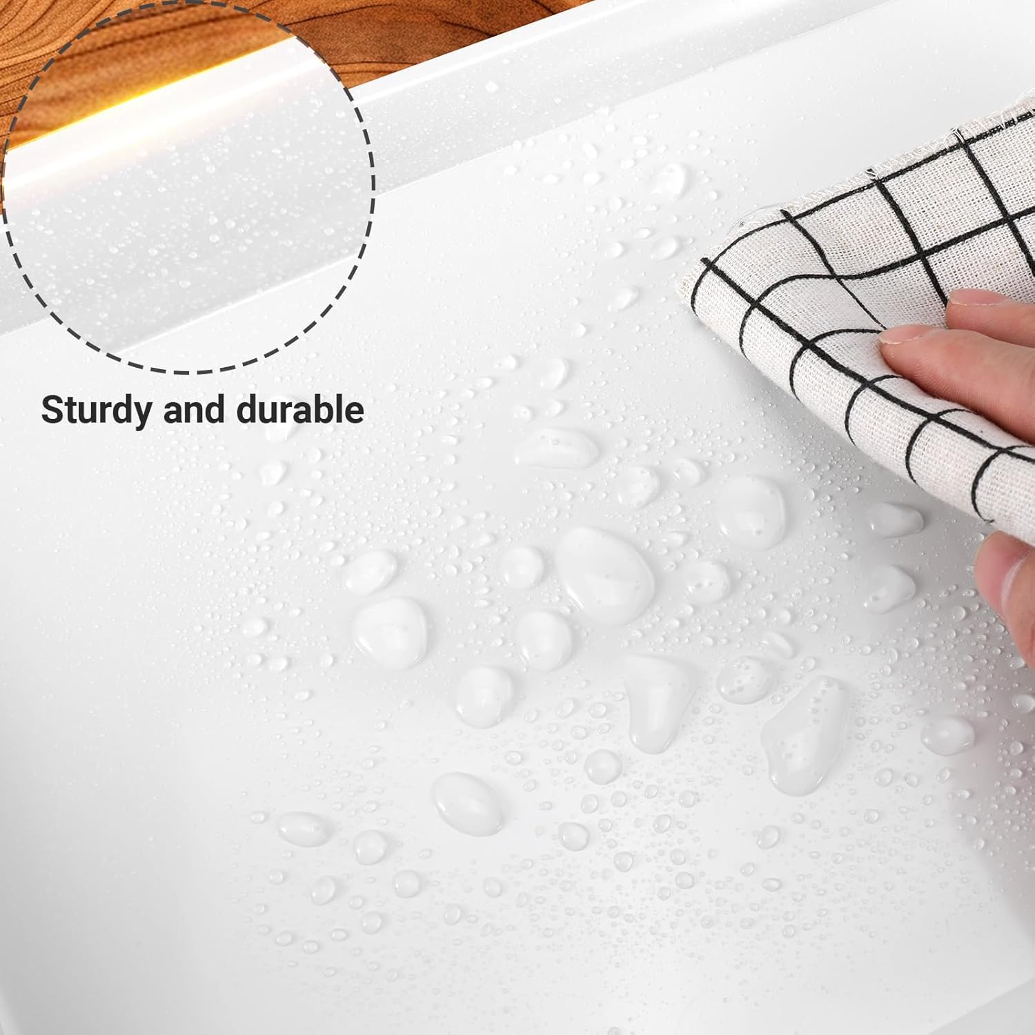 Melamine Serving Tray 8x11.7 Inch Small Durable Multipurpose Rectangle Tray for Dining Table, Kitchen, Office, Bathroom - Easy to Clean & Shatterproof,Set of 2