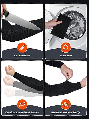 Miniatura 7 de ramede 2 pares de mangas resistentes a los cortes protectores de brazo con correa ajustable para antebrazo para hombres y mujeres