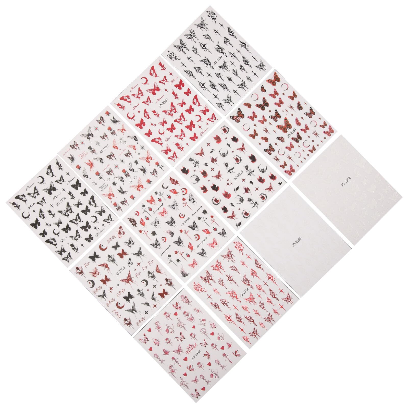 VICASKY 5 Set Adesivo A Farfalla Scuro Etichetta Giglio Guidato Arte Unghie Dei Piedi Uv Decalcomanie Decorative Per Unghie Adesivi Per Chiodi Adesivi Adesivi Per Unghie 12 Fogli*5