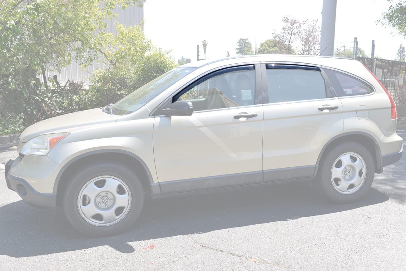 for 2007-2011 Honda CR-V CRV | EOS Visors in-Channel Style JDM Smoke Tinted Side Vents Window Deflectors Rain Guard