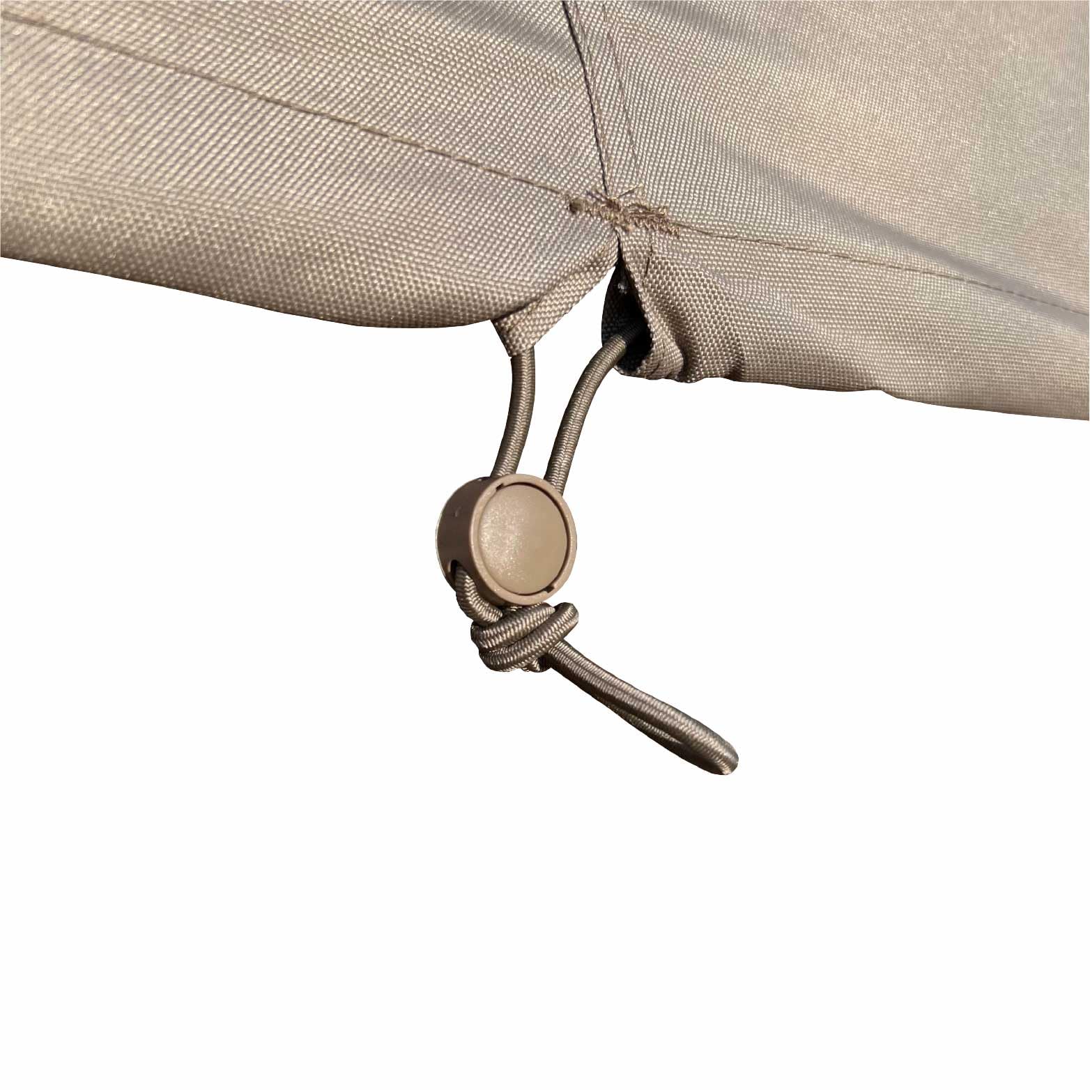 Abdeckhaube für L-Förmiges Sofa 310 x 310 x 100 H: 70 cm | Atmungsaktiv | Wasserdicht | UV - beständig | Doppelt genähte, PU-versiegelte Naht | Elastischer Kordelzug |