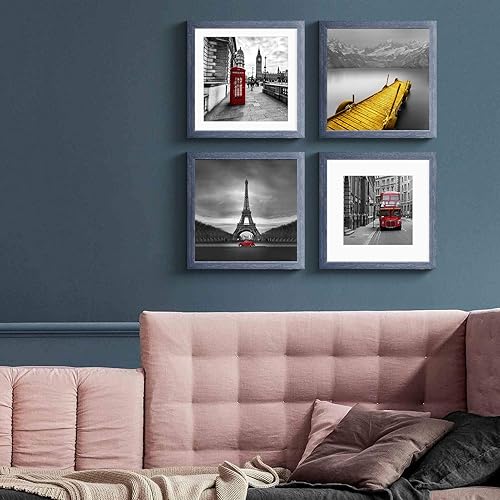 Vista 32 de Portarretratos de 12 x 12 pulgadas, color blanco, hecho de madera maciza, fotos de 10 x 10 u 8 x 8 pulgadas con paspartú o 12 x 12 pulgadas sin